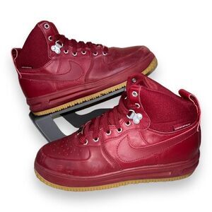 Nike Lunar Force 1 Sneaker Boots Dark Obsidian Red 706803-600 Youth 7 Women 8.5